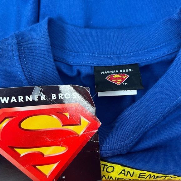 Warner Bros DC Comics Superman Blue Short Sleeve Tee Graphic Print Boys L 14/16 - Picture 5 of 6
